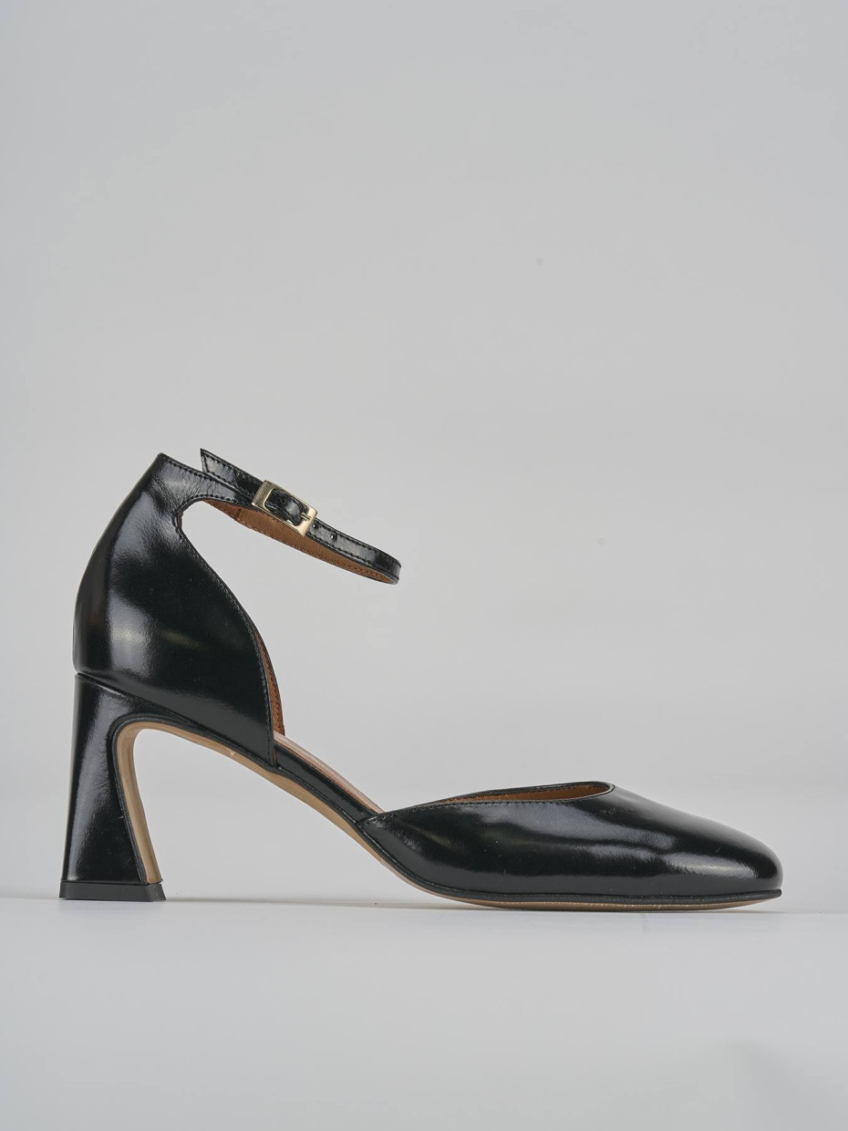 Décolleté e slingback tacco 7cm pelle nero