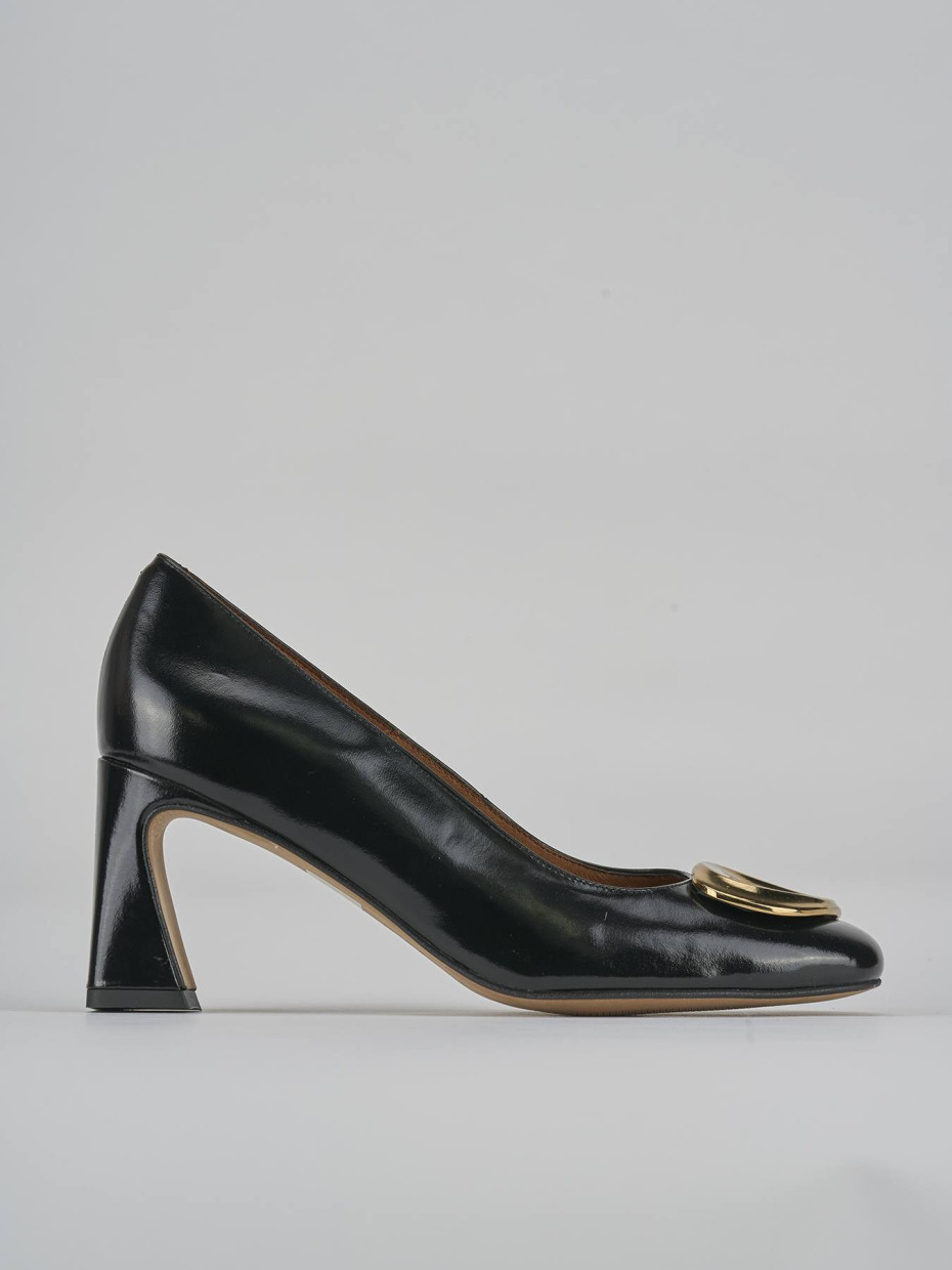 Décolleté e slingback tacco 7cm pelle nero