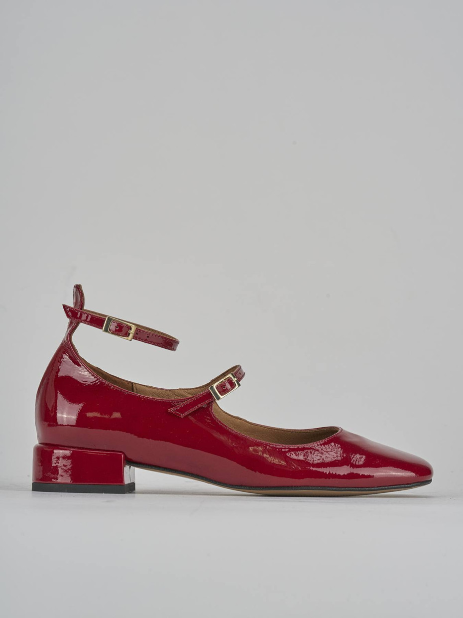 Ballerine tacco 2cm vernice rosso