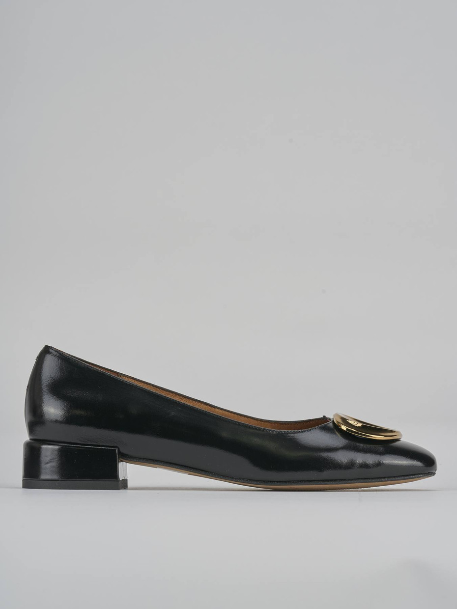 Ballerine tacco 2cm pelle nero