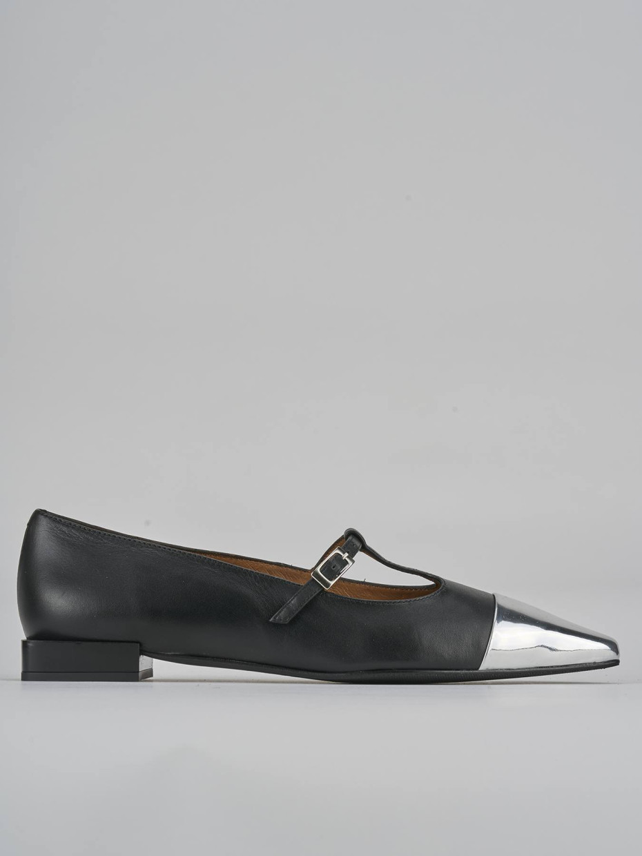 Ballerine tacco 1cm pelle nero