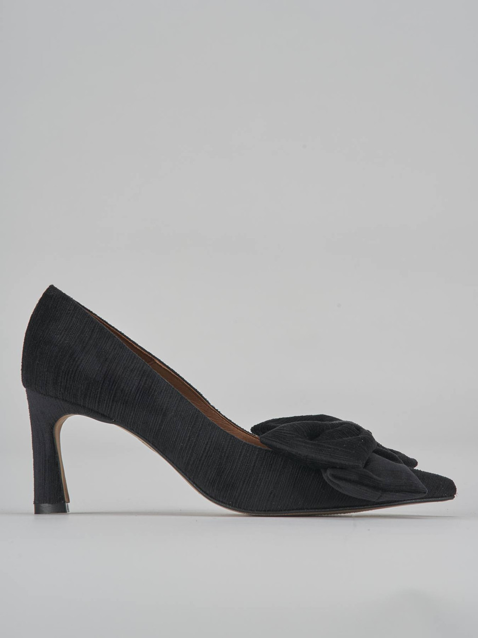 Décolleté e slingback tacco 7cm pelle nero