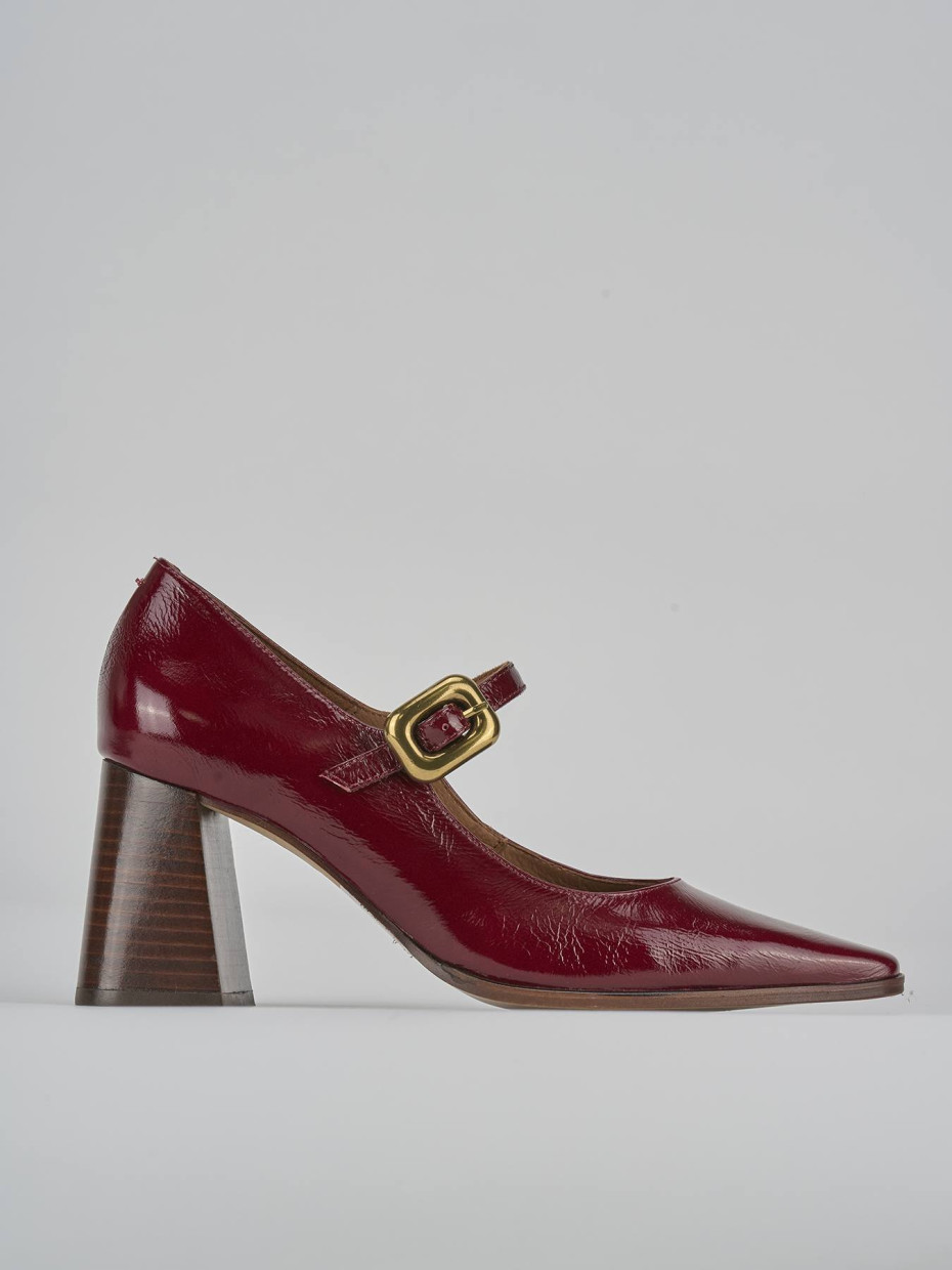 Décolleté e slingback tacco 7cm vernice bordo'