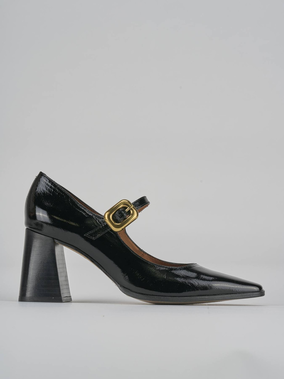 Décolleté e slingback tacco 7cm vernice nero