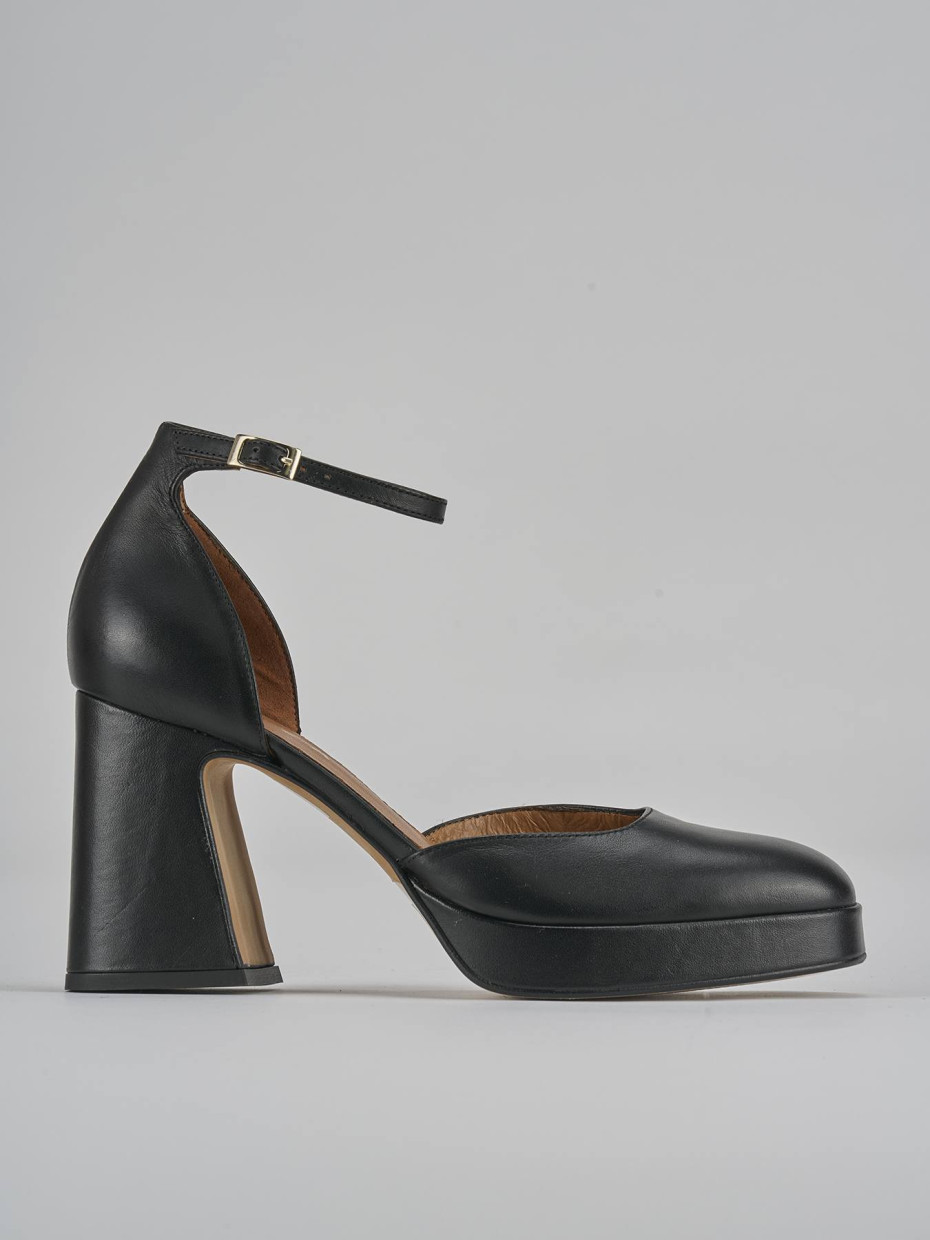 Décolleté e slingback tacco 9cm pelle nero