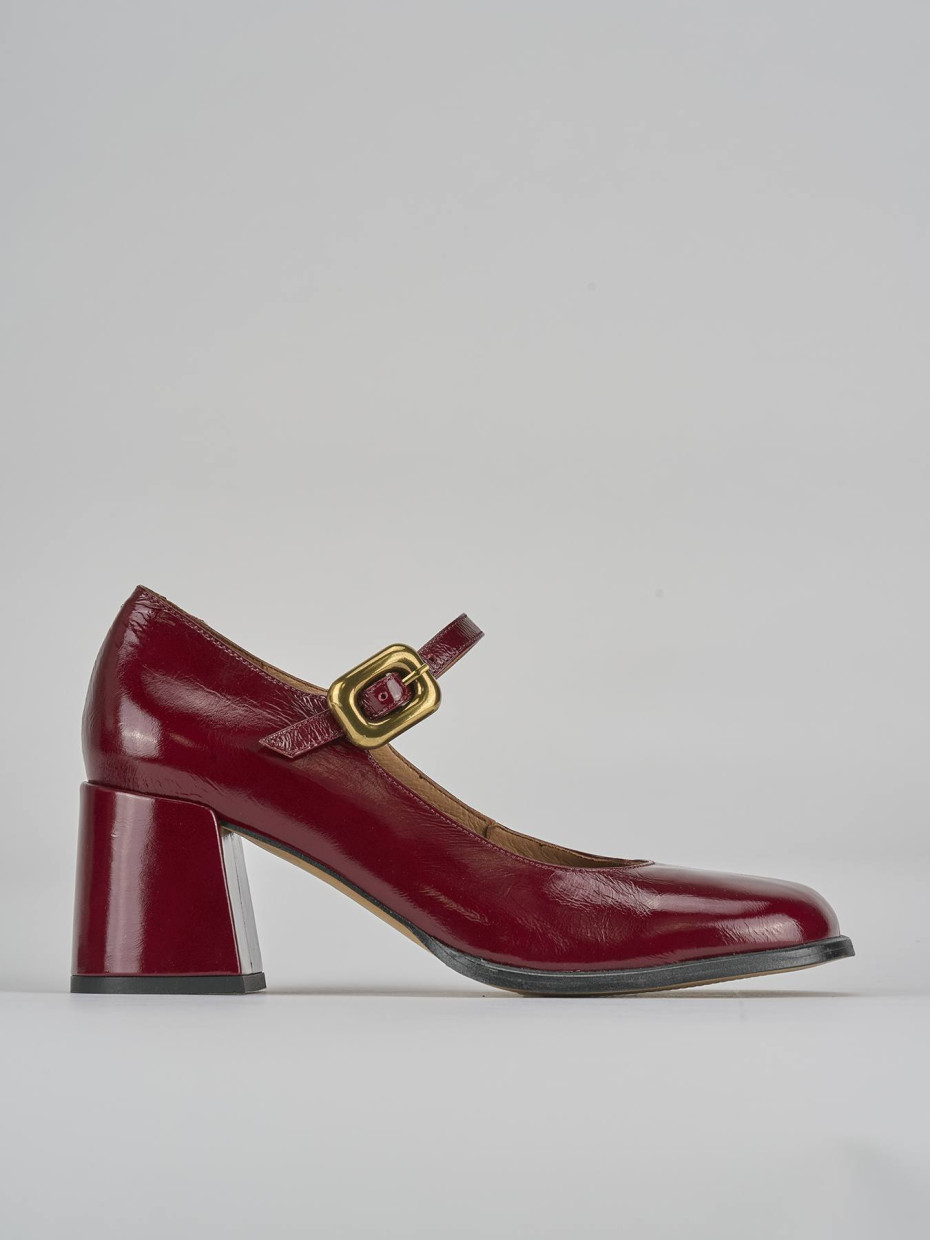 Décolleté e slingback tacco 6cm vernice bordo'