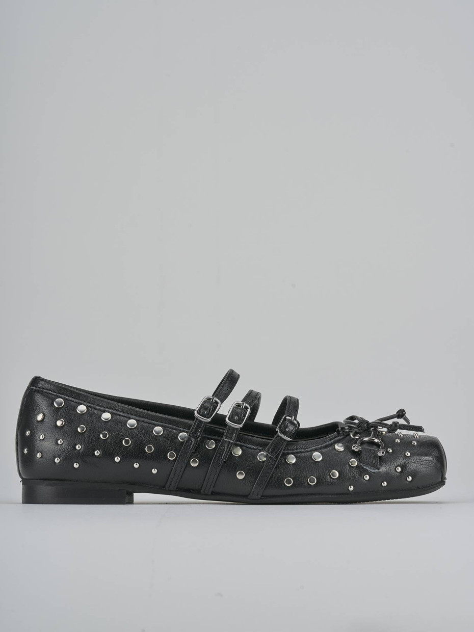 Ballerine tacco 1cm pelle nero