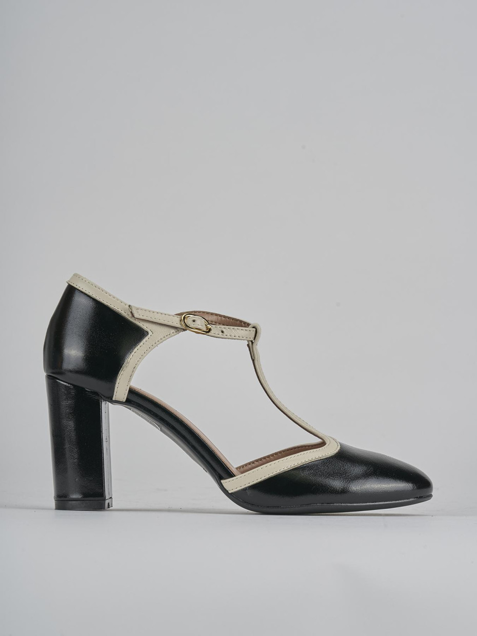 Décolleté e slingback tacco 8cm pelle nero