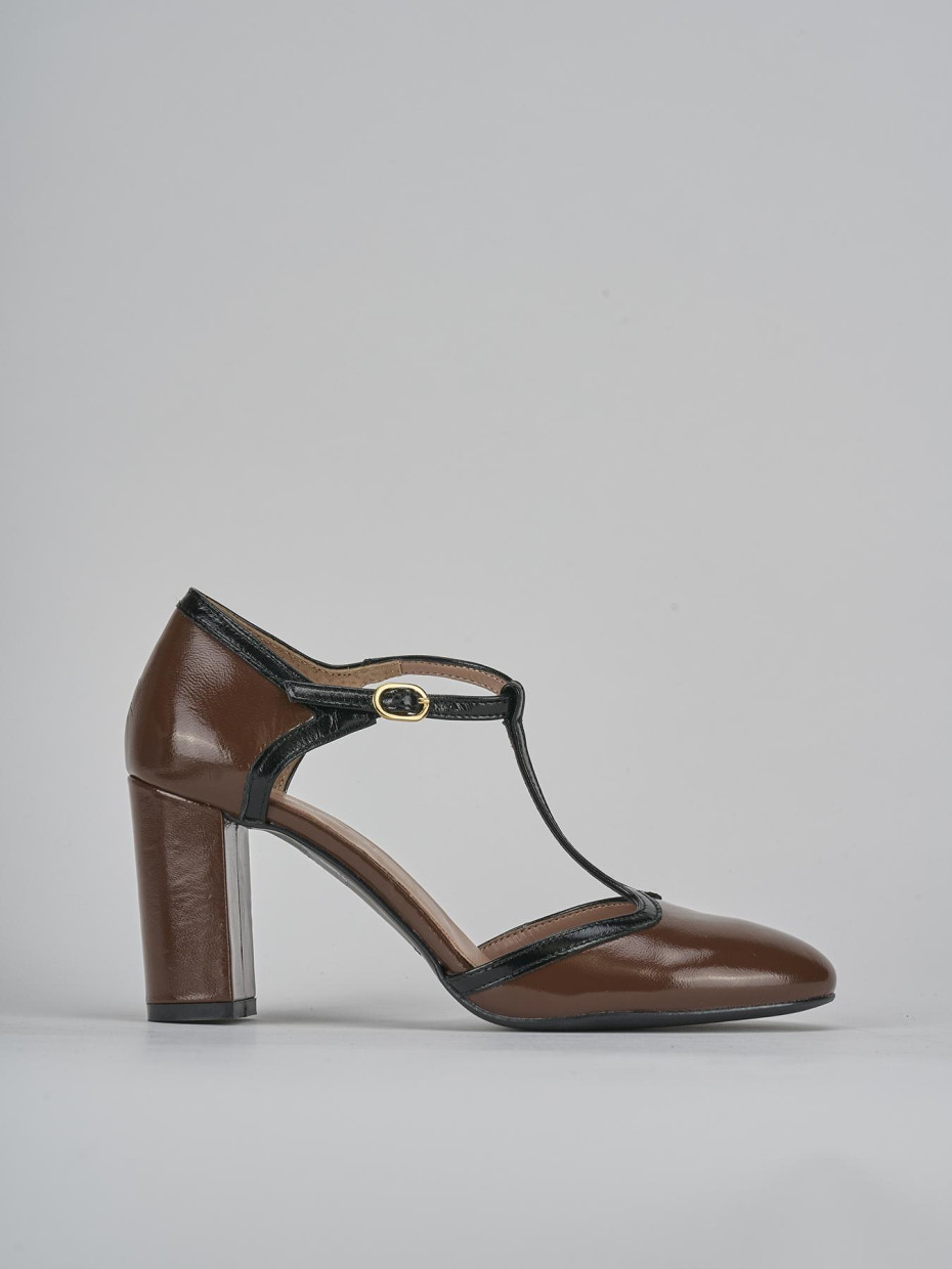 Décolleté e slingback tacco 8cm pelle testa