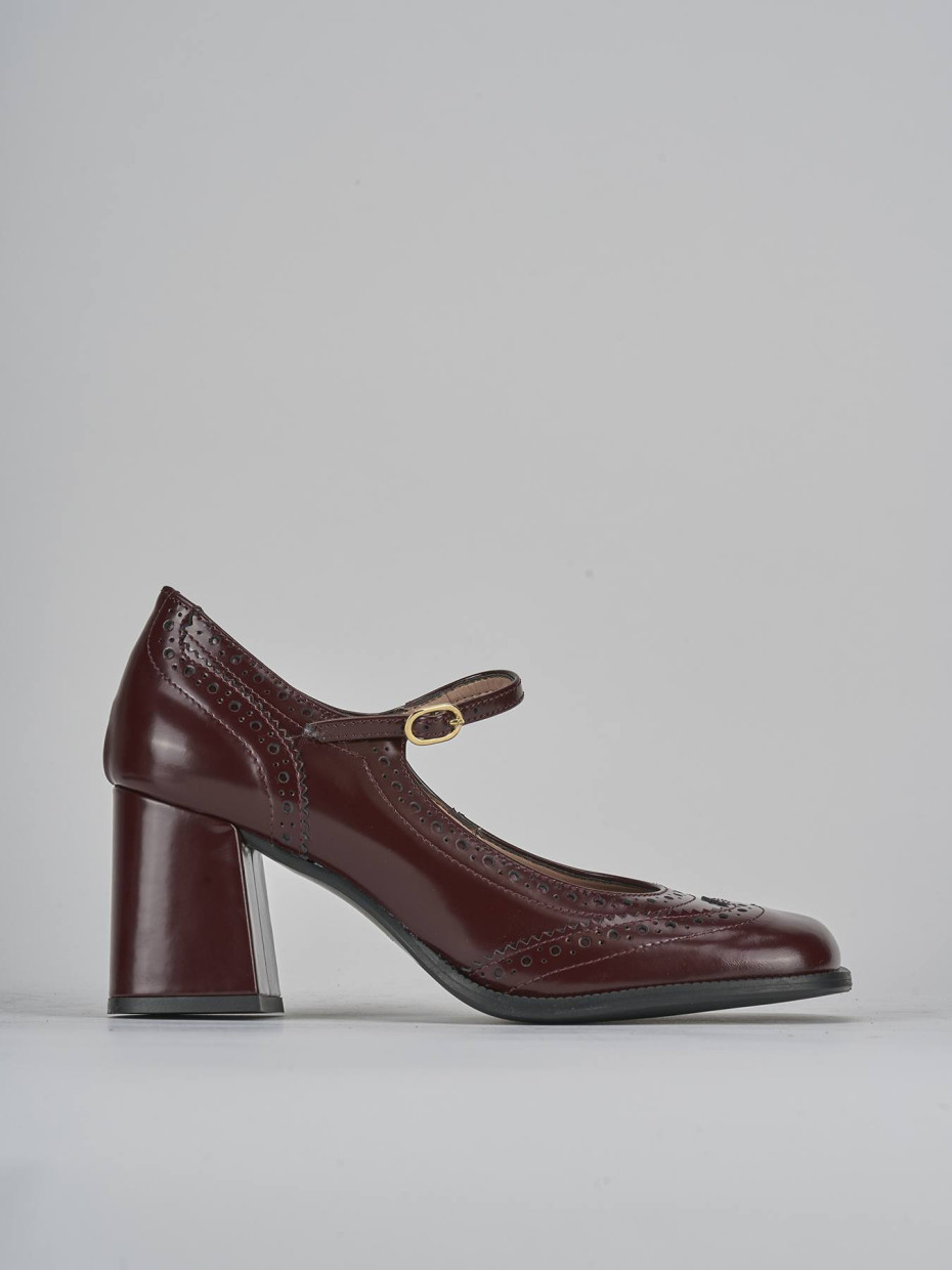 Décolleté e slingback tacco 8cm pelle bordo'