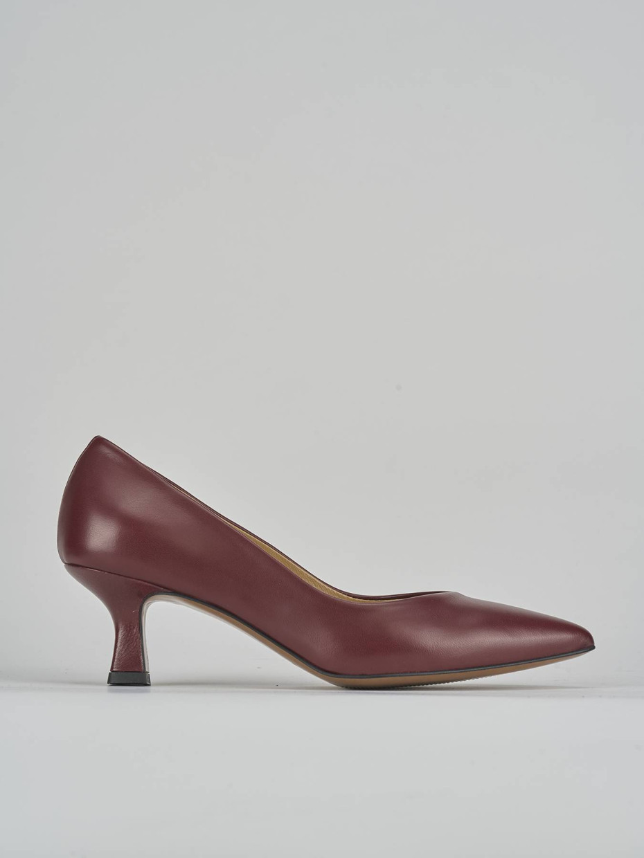 Décolleté e slingback tacco 5cm pelle bordo'