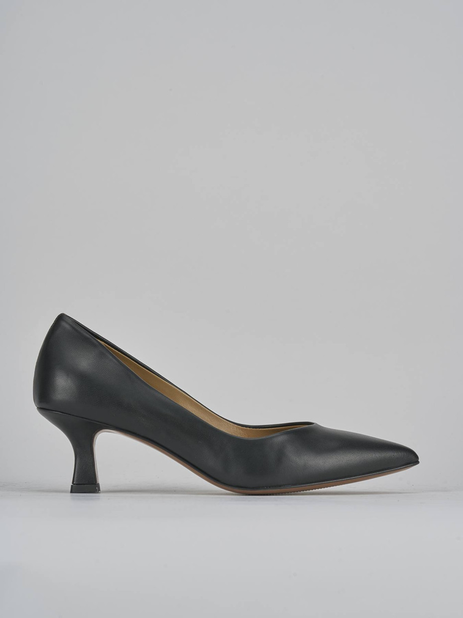 Décolleté e slingback tacco 5cm pelle nero