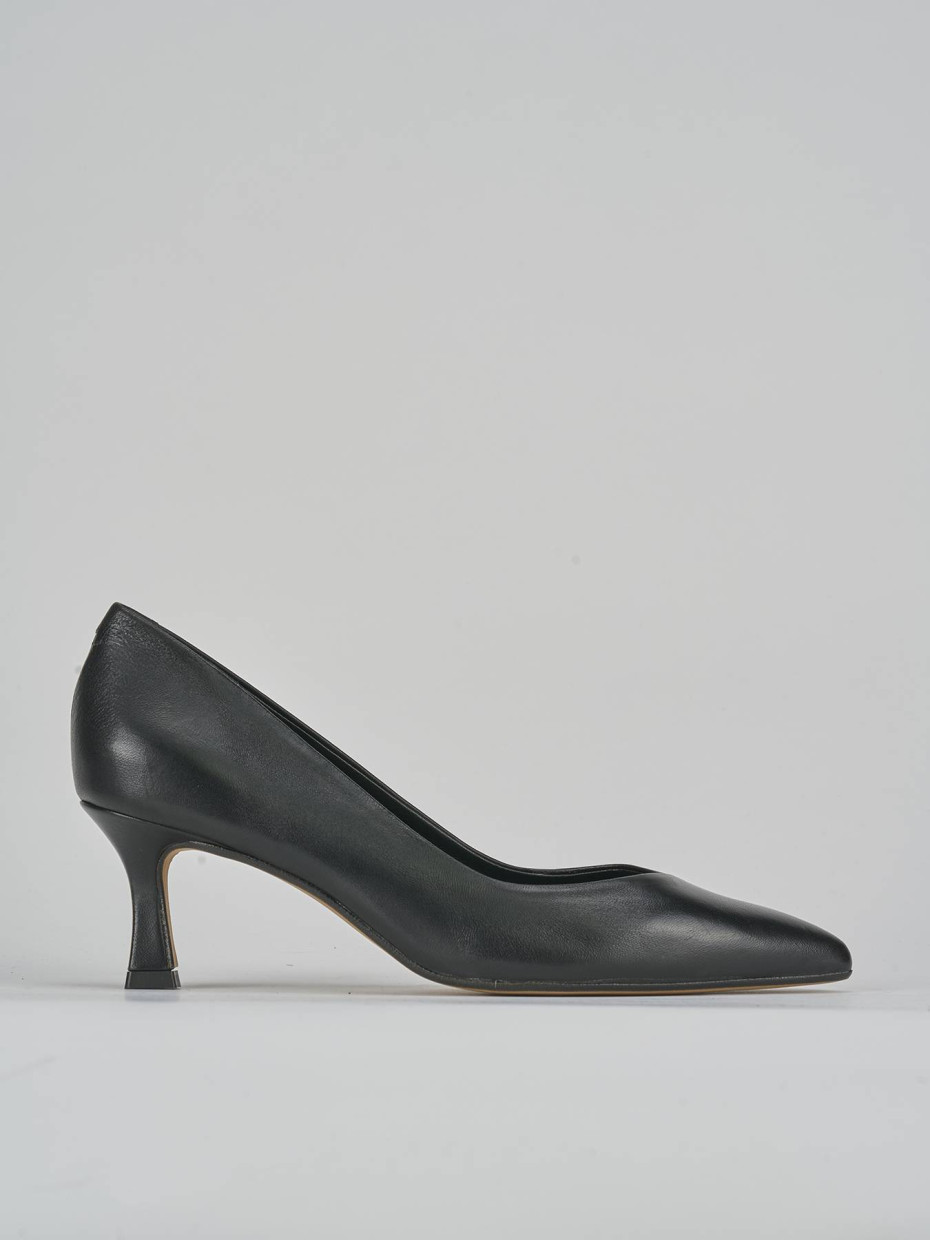 Décolleté e slingback tacco 5cm pelle nero