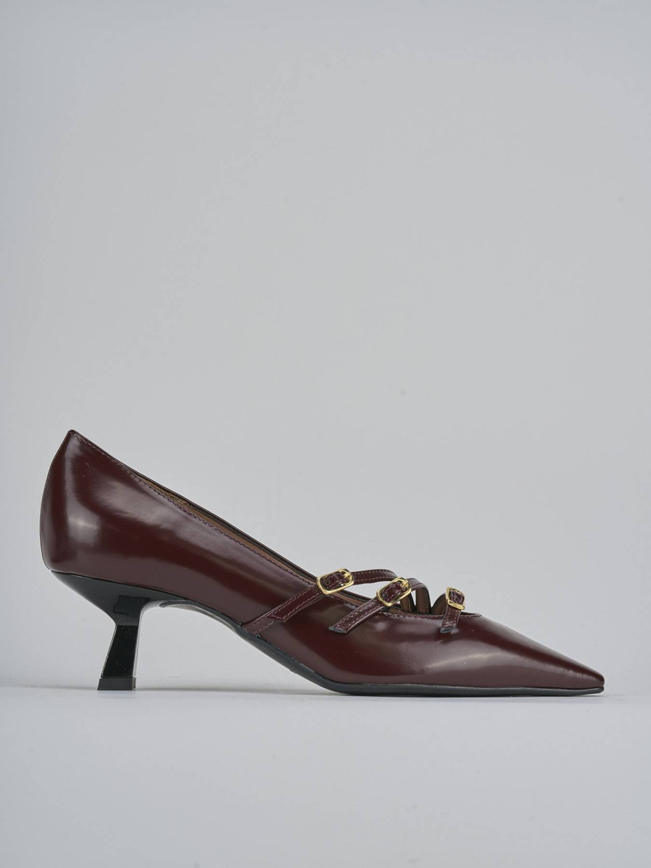 Décolleté e slingback tacco 6cm vernice bordo'