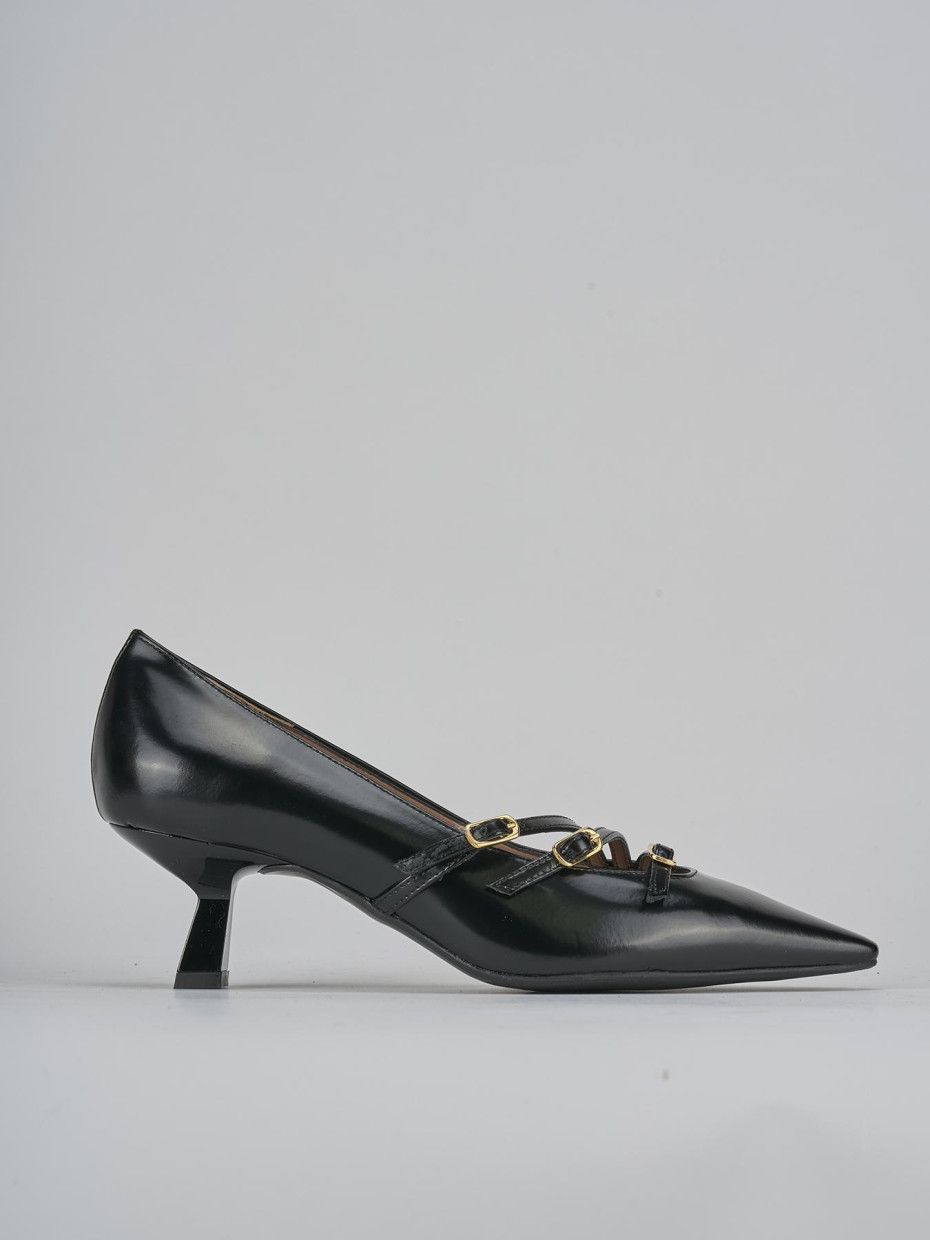 Décolleté e slingback tacco 6cm pelle nero