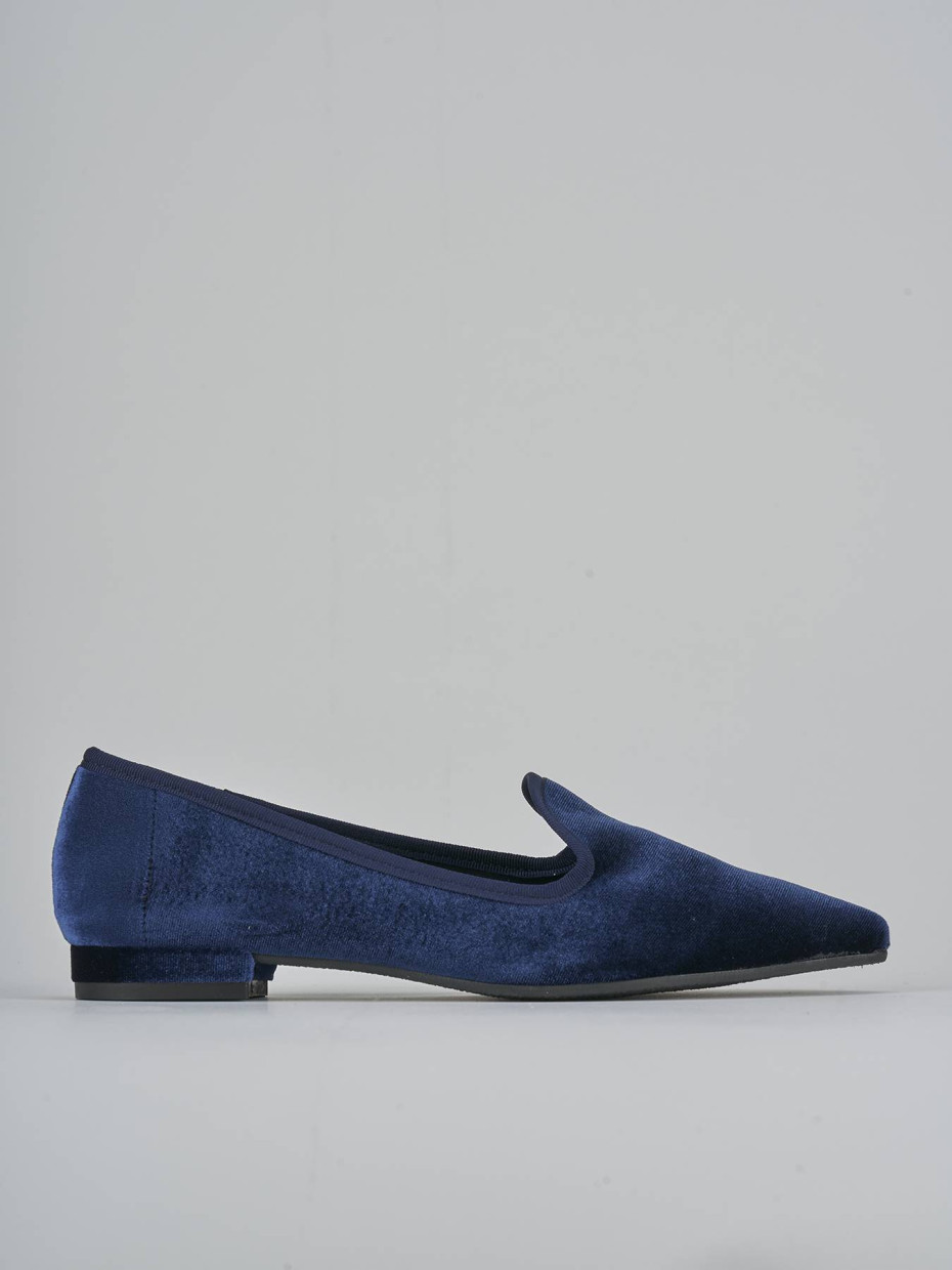 Ballerine tacco 1cm velluto blu