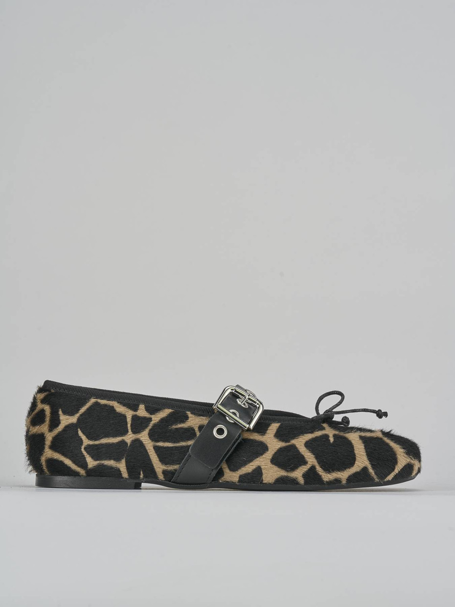 Ballerine tacco 1cm cavallino giraffa