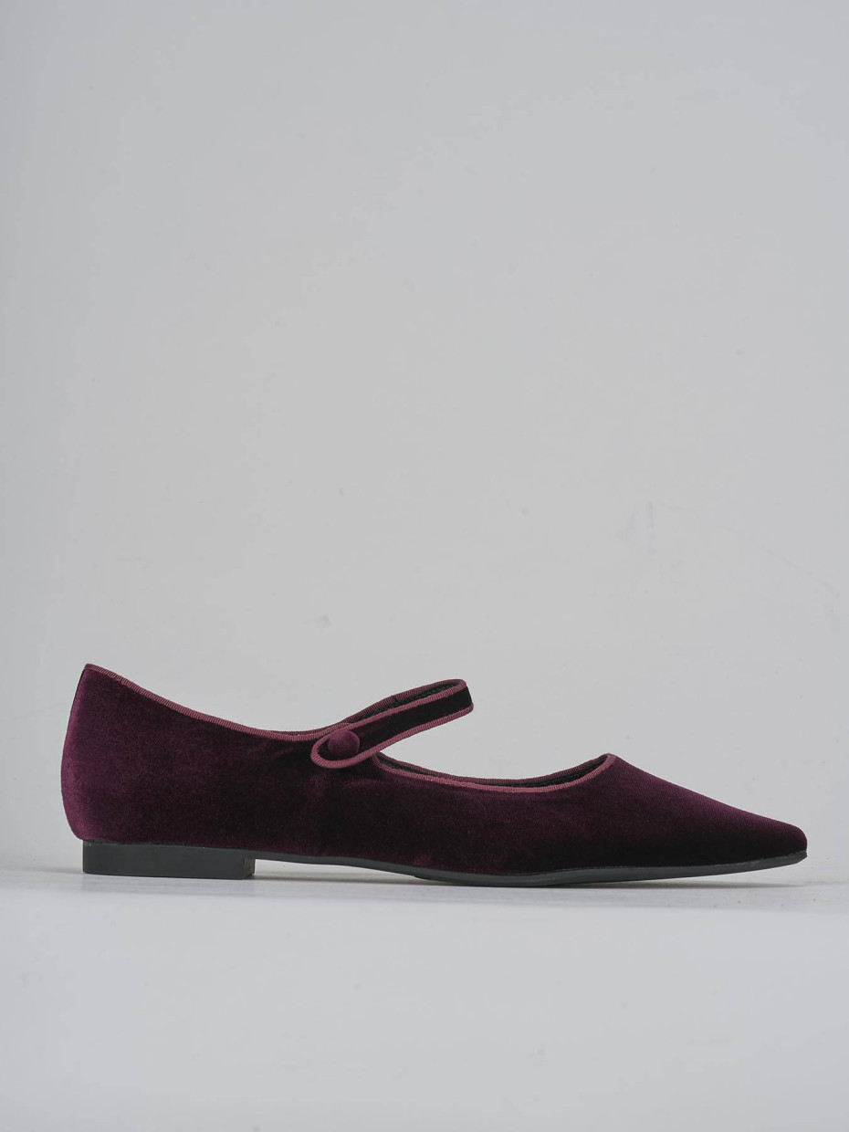 Ballerine tacco 1cm velluto bordo'