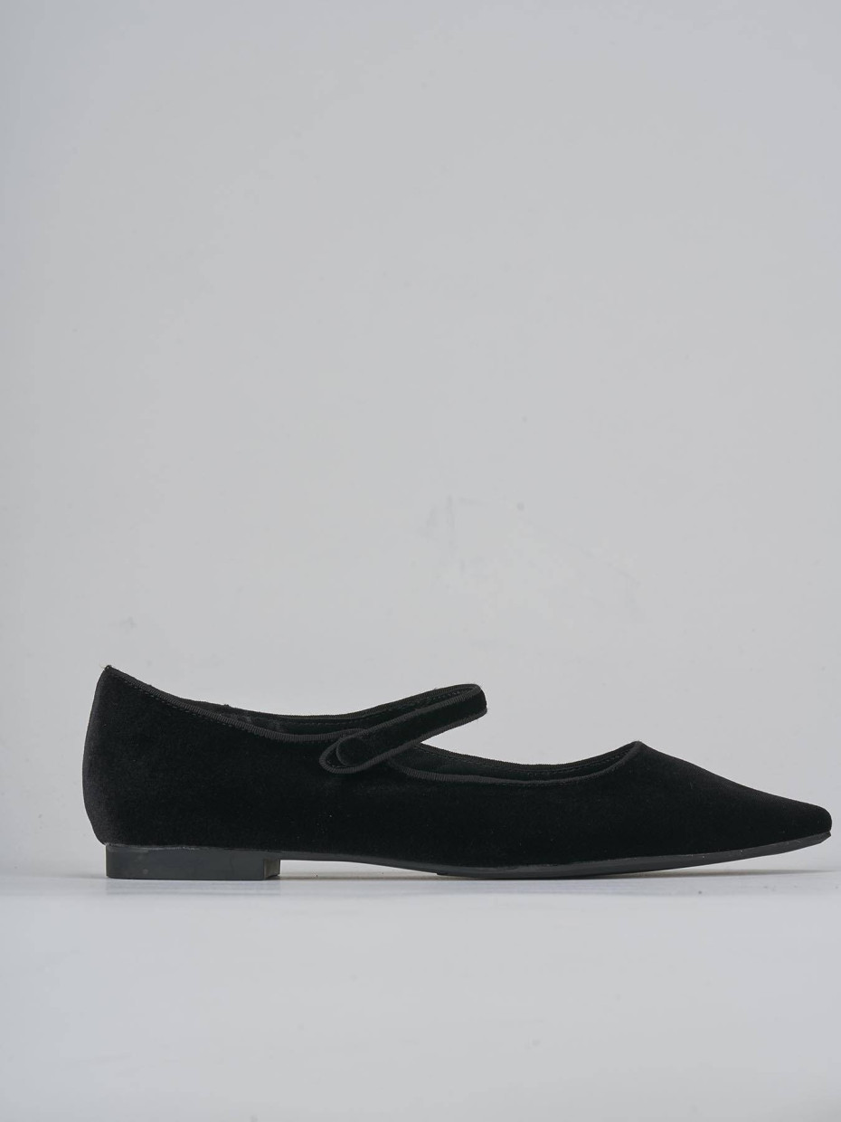 Ballerine tacco 1cm velluto nero