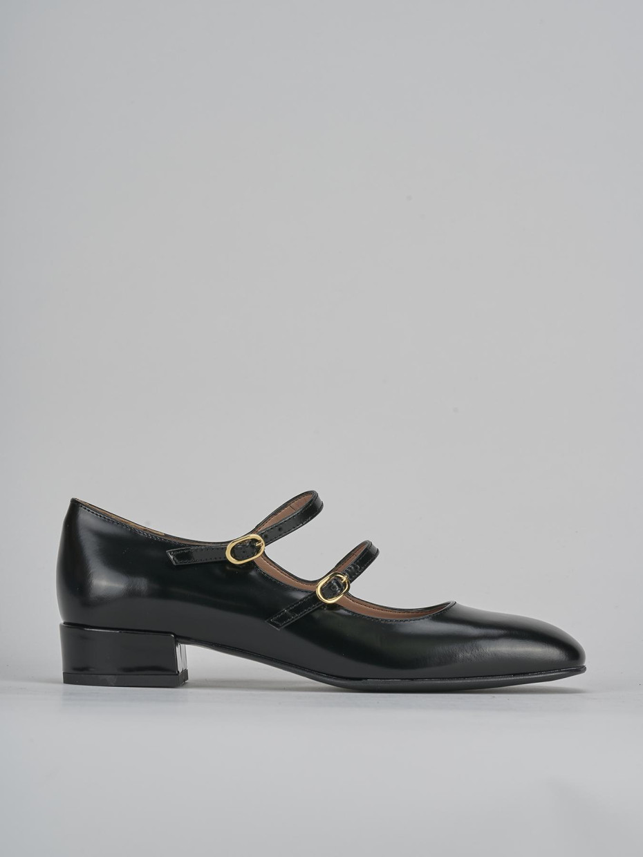 Décolleté e slingback tacco 3cm pelle nero