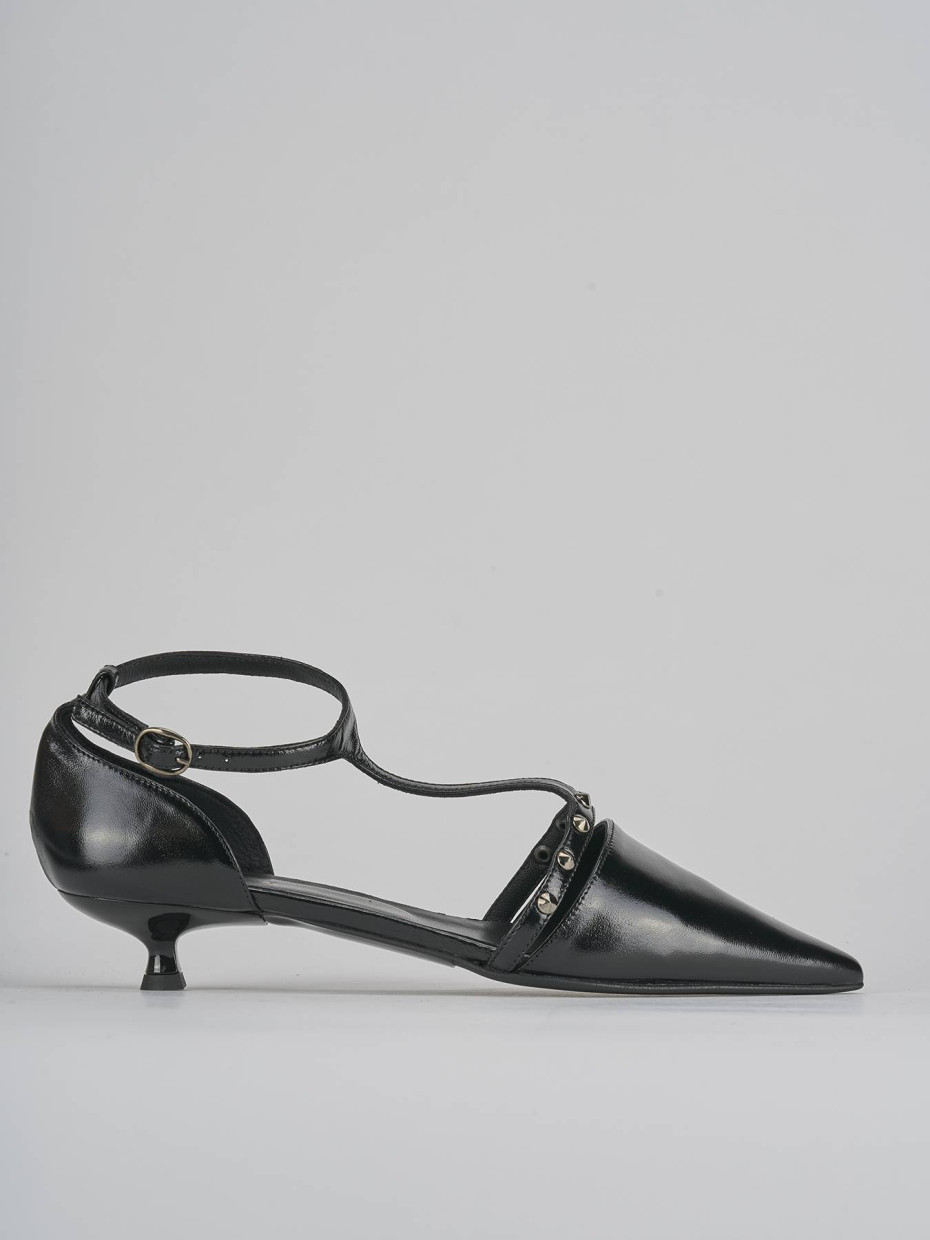 Décolleté e slingback tacco 3cm vernice nero