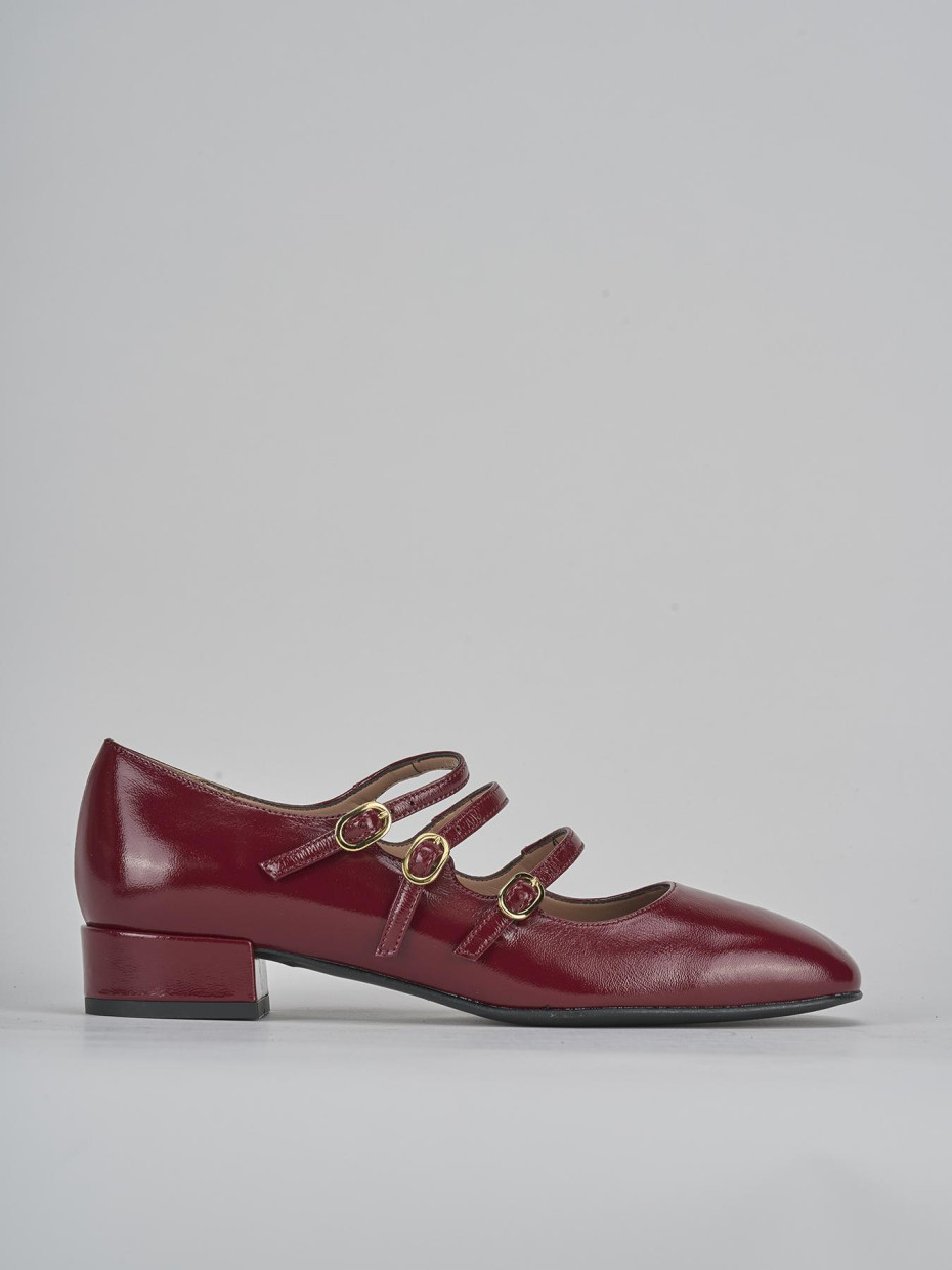 Décolleté e slingback tacco 3cm vernice bordo'