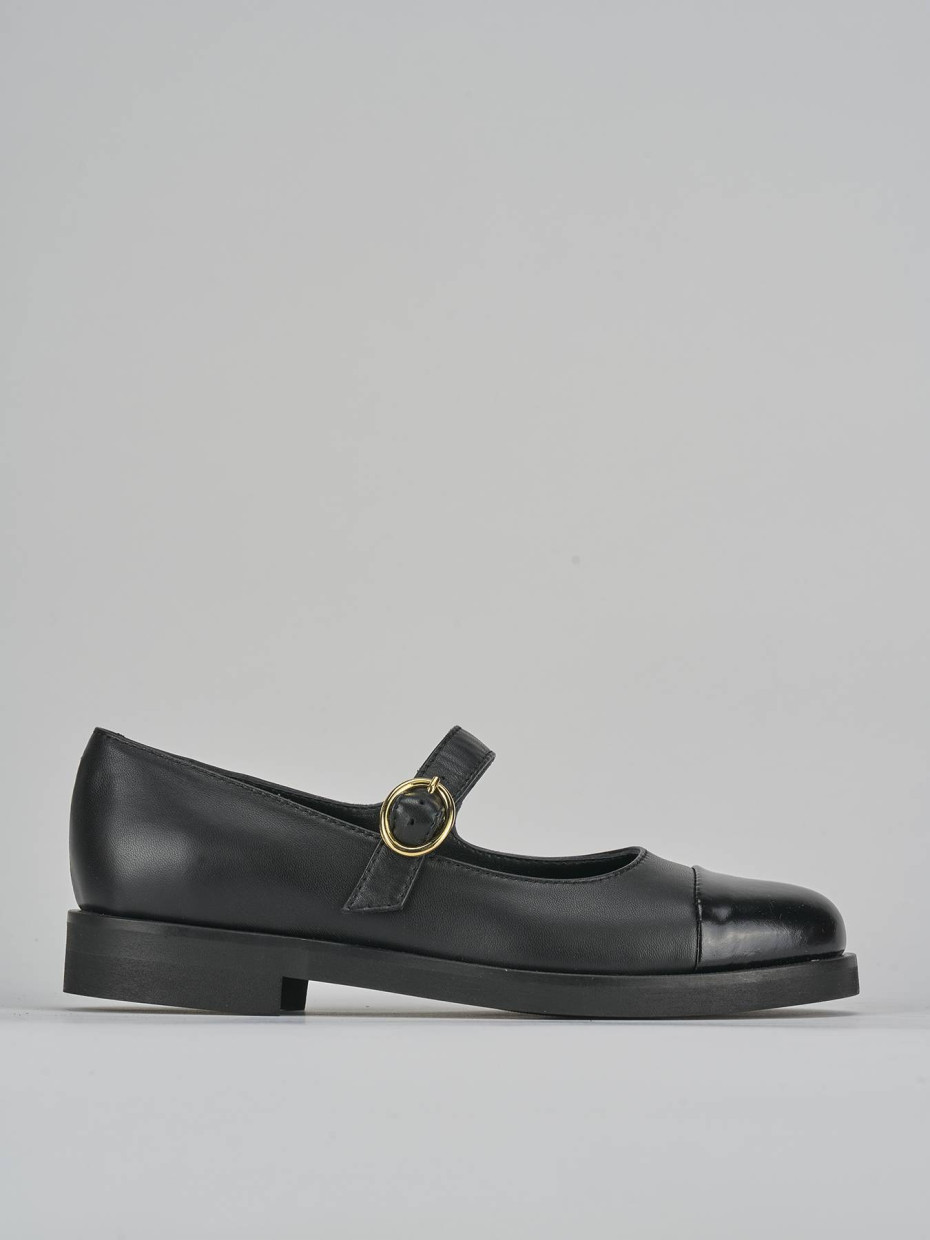 Ballerine tacco 2cm pelle nero