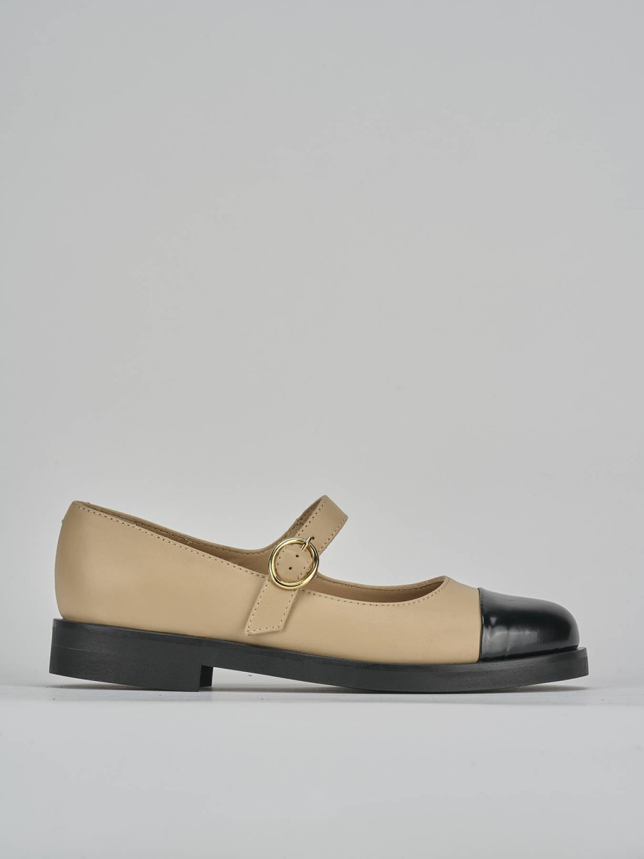 Ballerine tacco 2cm pelle nero