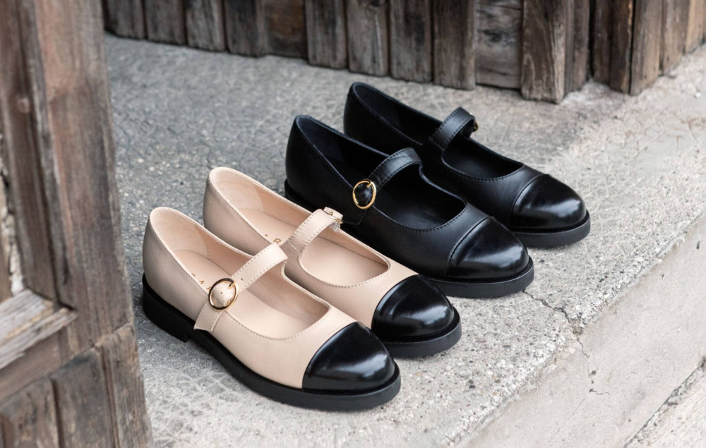 Ballerine tacco 2cm pelle nero