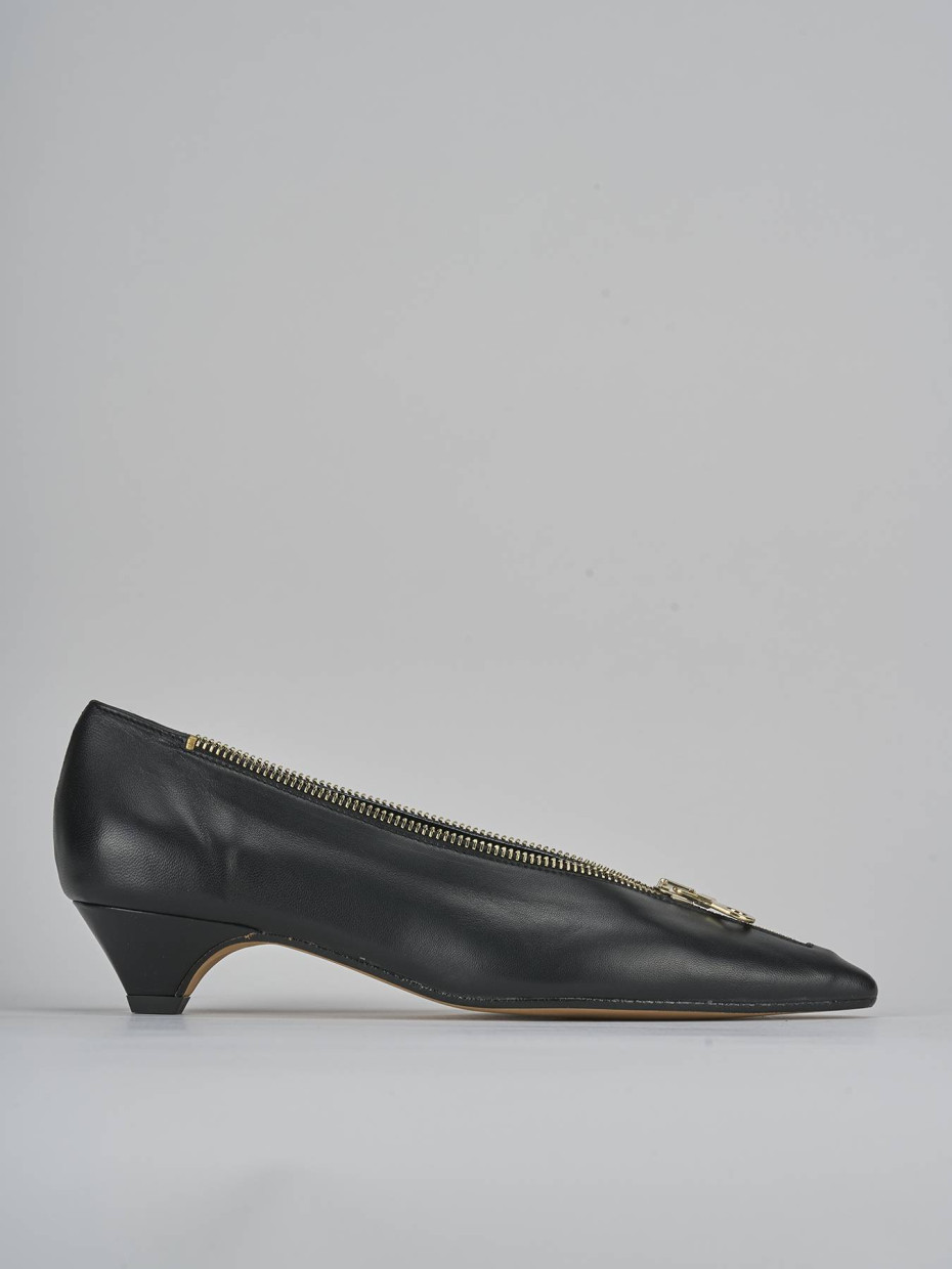 Décolleté e slingback tacco 3cm pelle nero