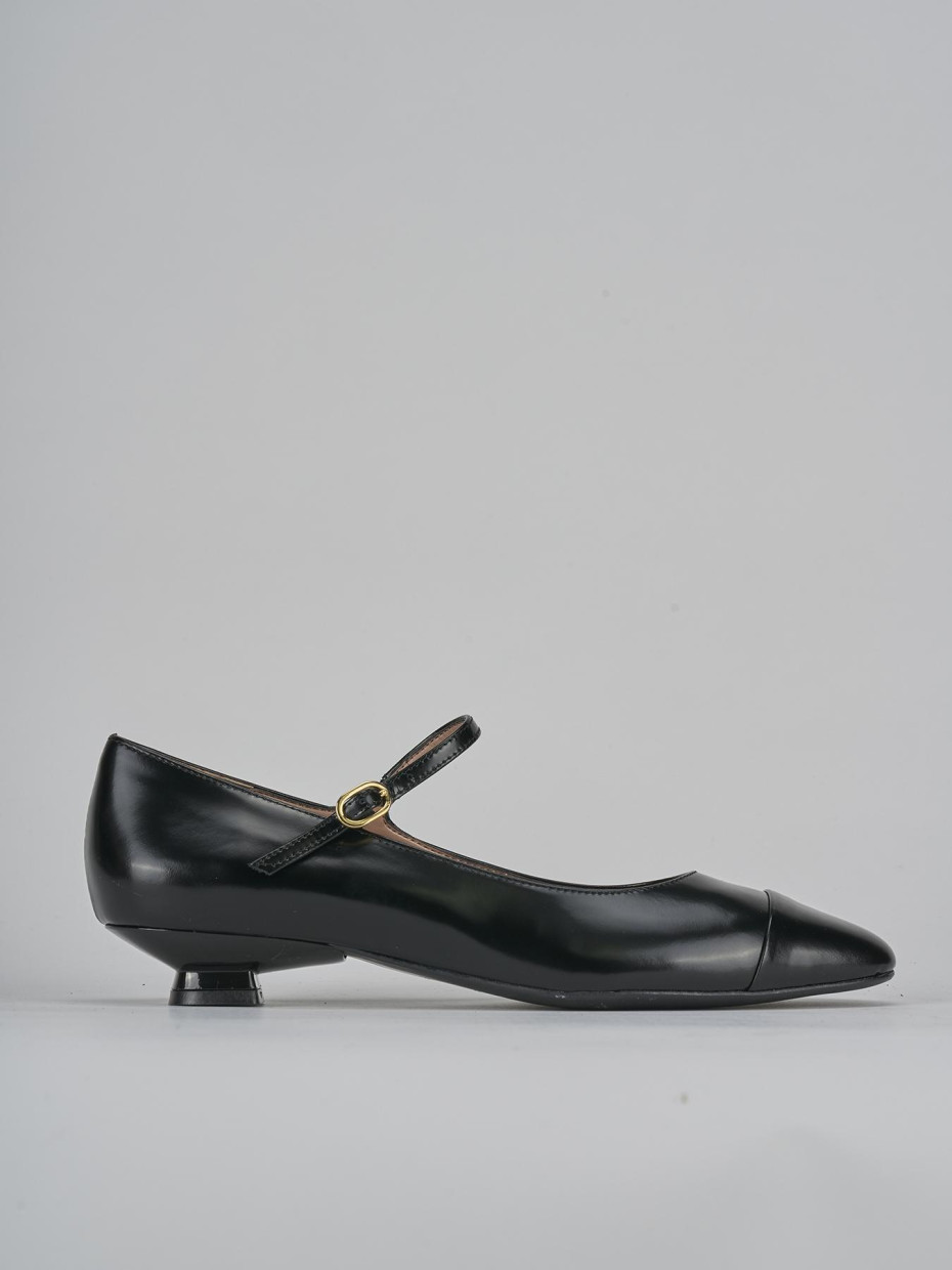 Ballerine tacco 3cm pelle nero