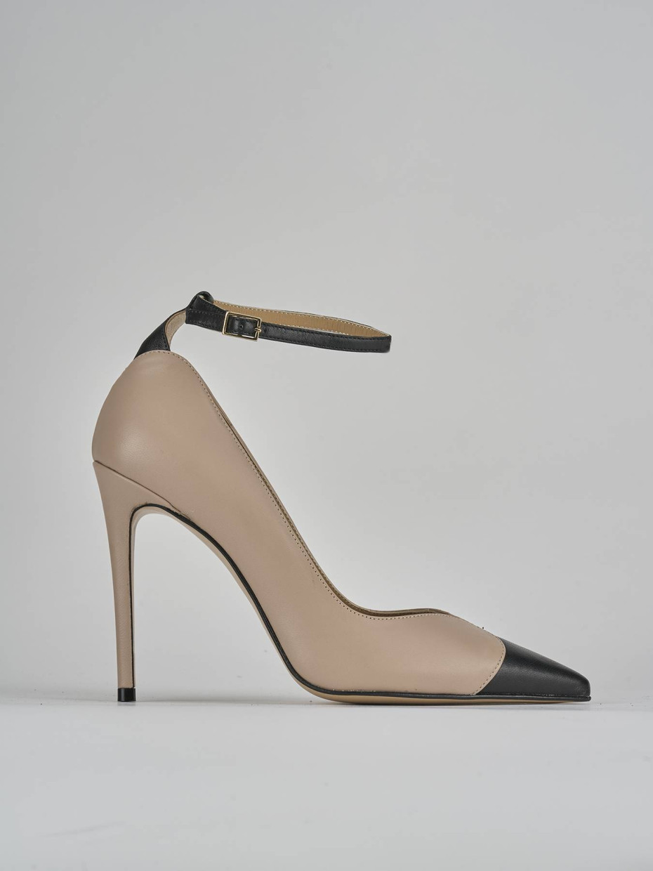 Décolleté e slingback tacco 11cm pelle nero