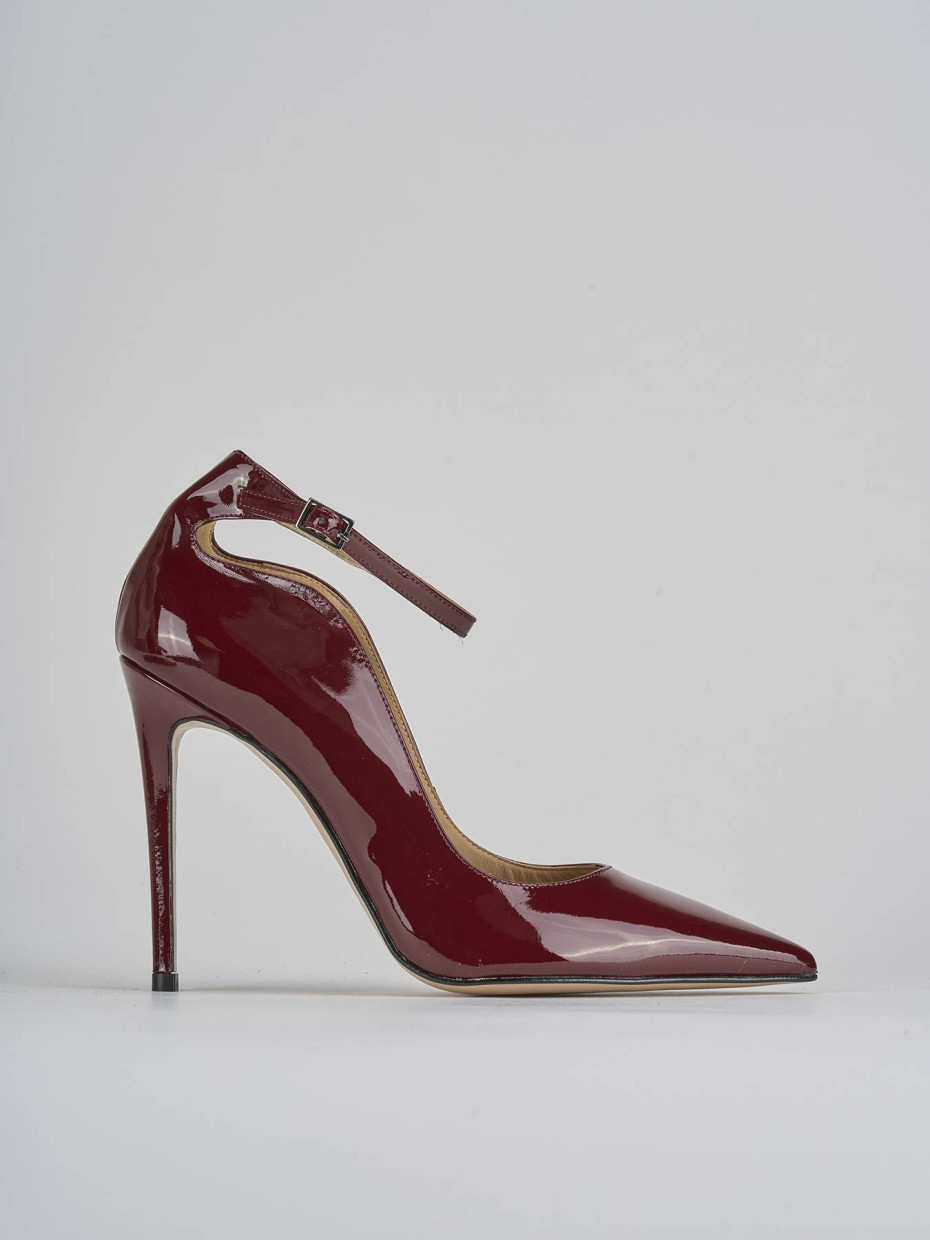 Décolleté e slingback tacco 11cm vernice bordo'