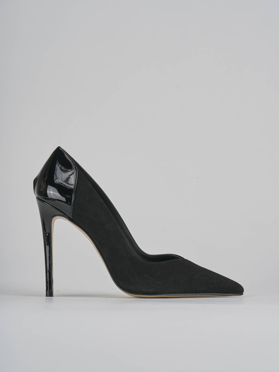 Décolleté e slingback tacco 11cm camoscio nero