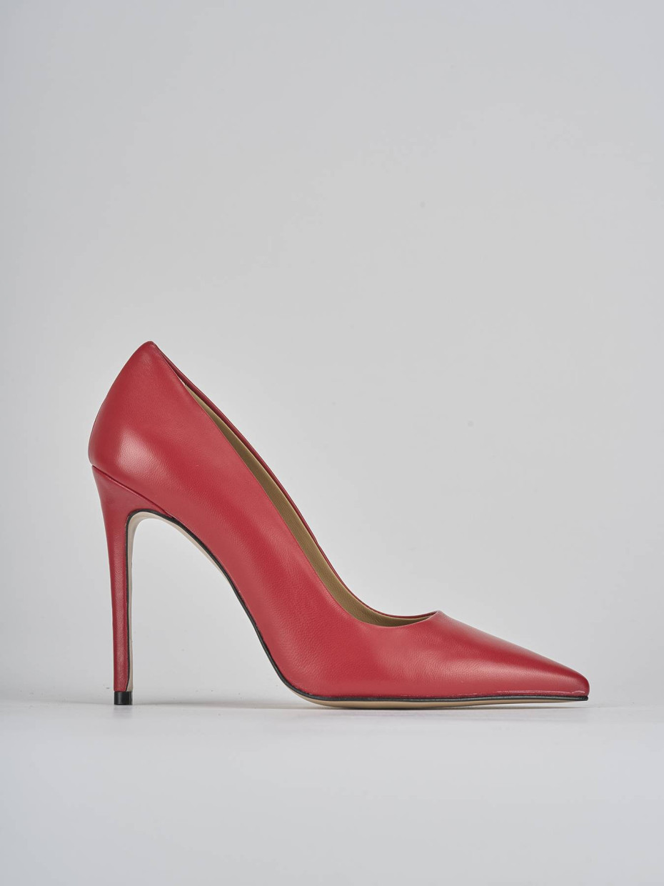 Décolleté e slingback tacco 10cm pelle rosso