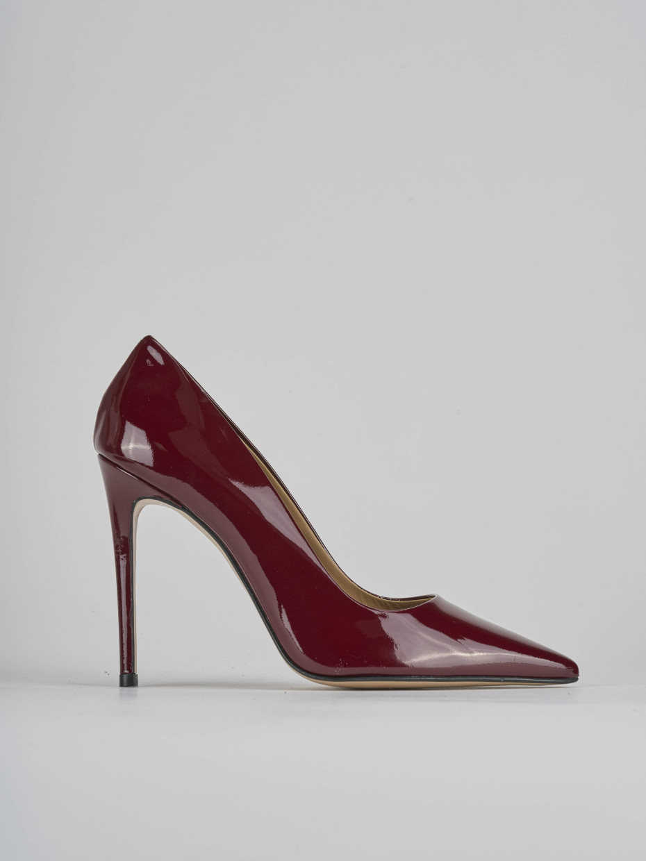 Décolleté e slingback tacco 10cm vernice bordo'