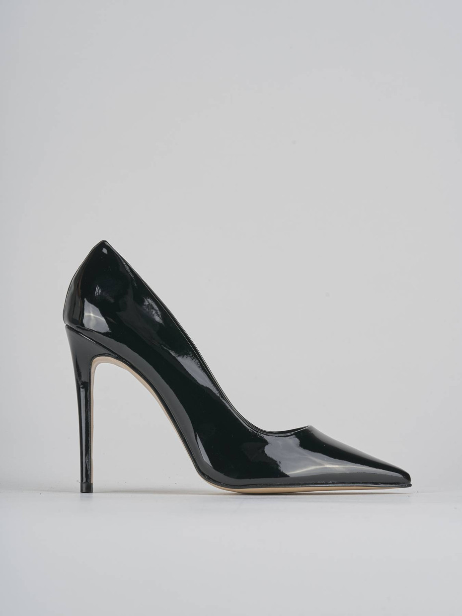 Décolleté e slingback tacco 10cm vernice nero