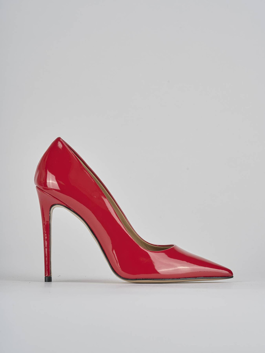 Décolleté e slingback tacco 10cm vernice rosso