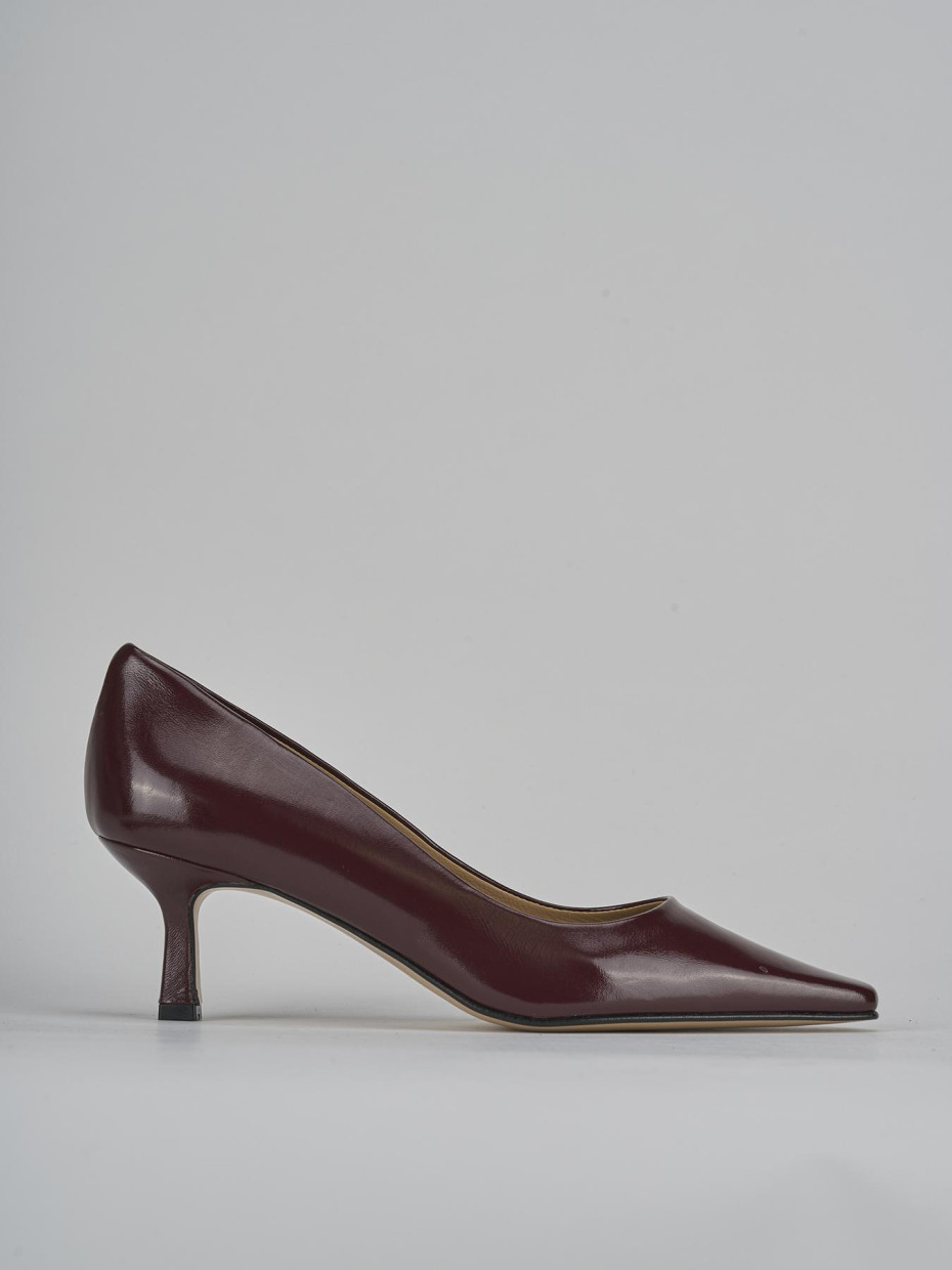 Décolleté e slingback tacco 3cm vernice bordo'