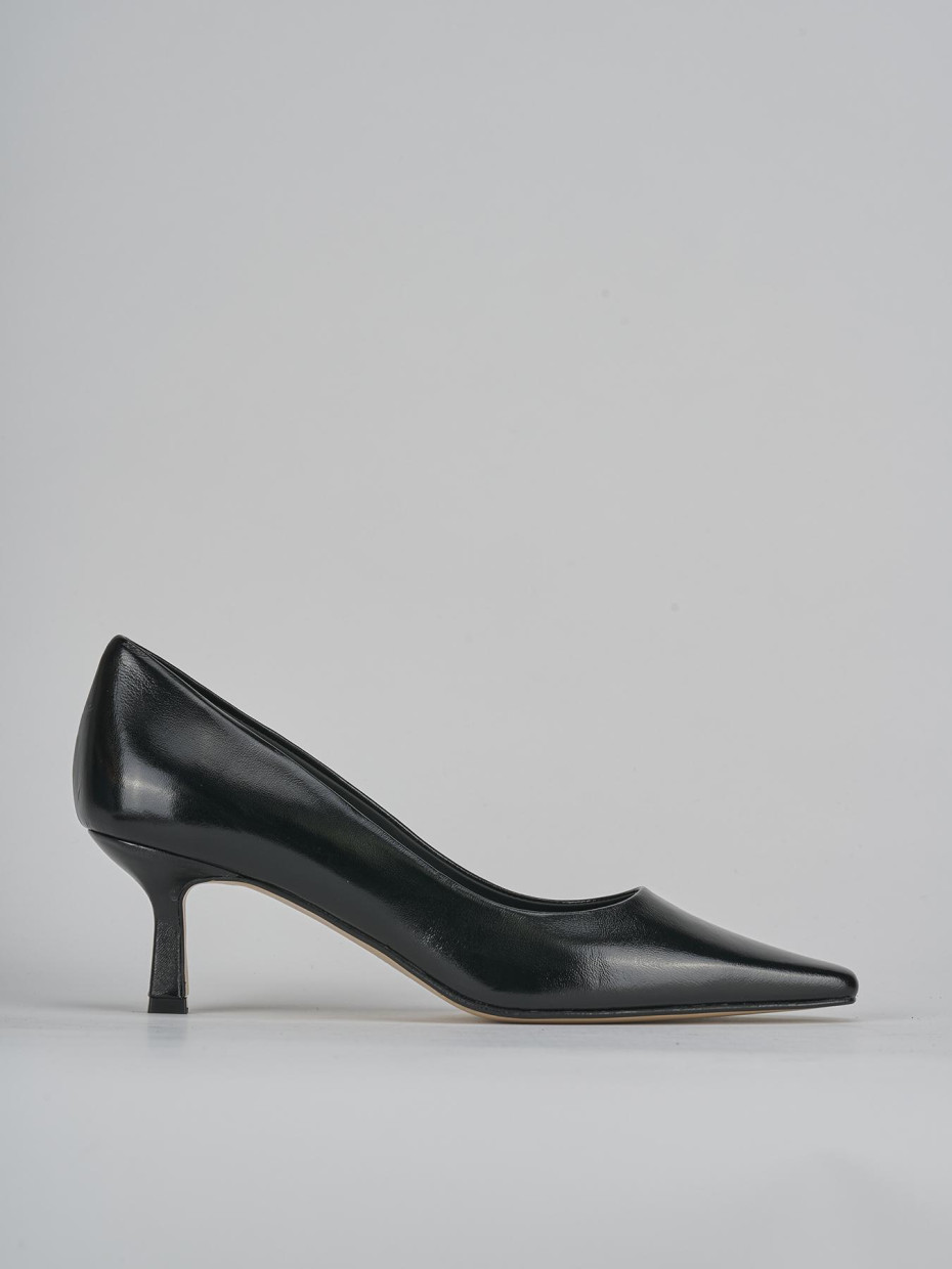 Décolleté e slingback tacco 3cm vernice nero