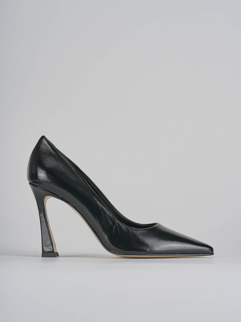 Décolleté e slingback tacco 10cm vernice nero