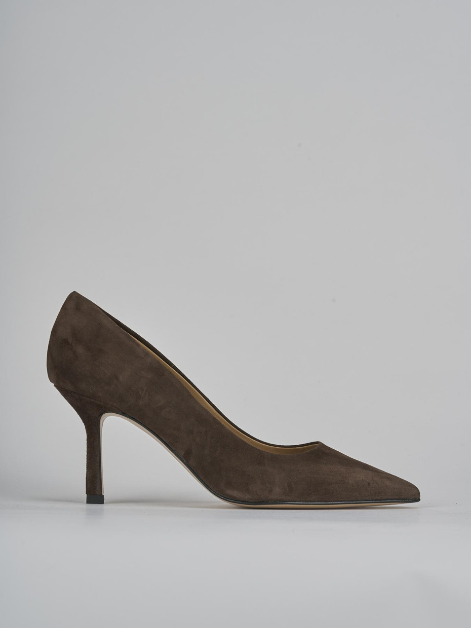 Décolleté e slingback tacco 7cm camoscio testa