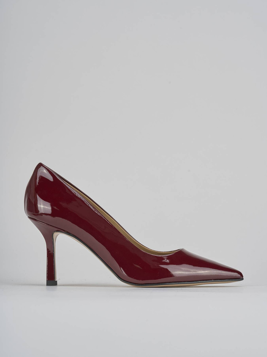 Décolleté e slingback tacco 7cm vernice bordo'