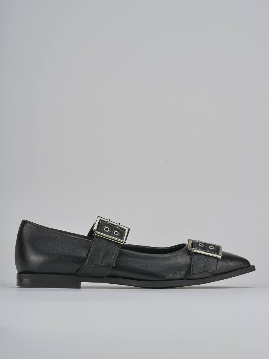 Ballerine tacco 1cm pelle nero