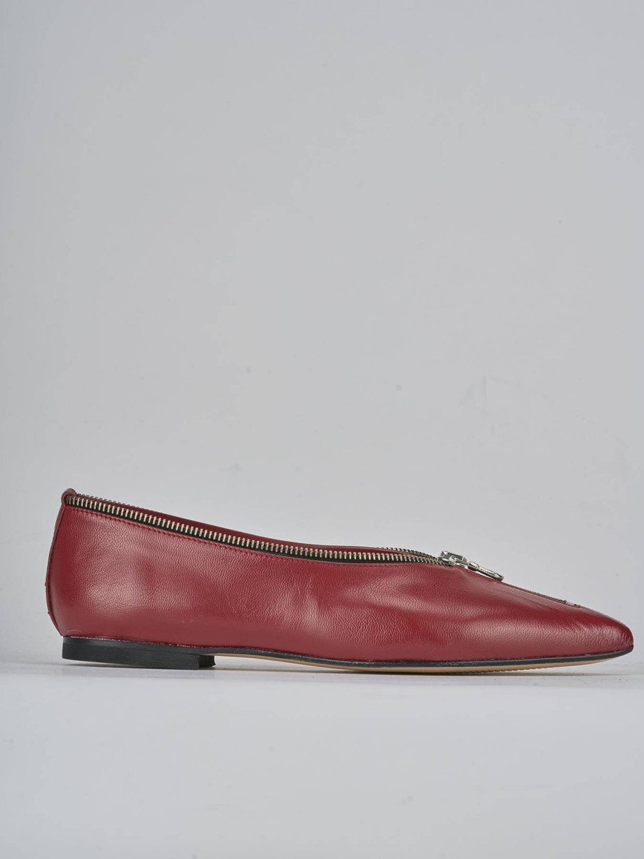 Ballerine tacco 1cm pelle rosso