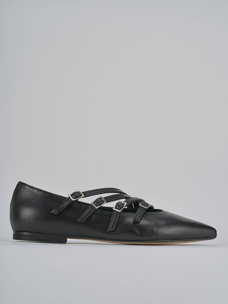 Ballerine tacco 1cm pelle nero