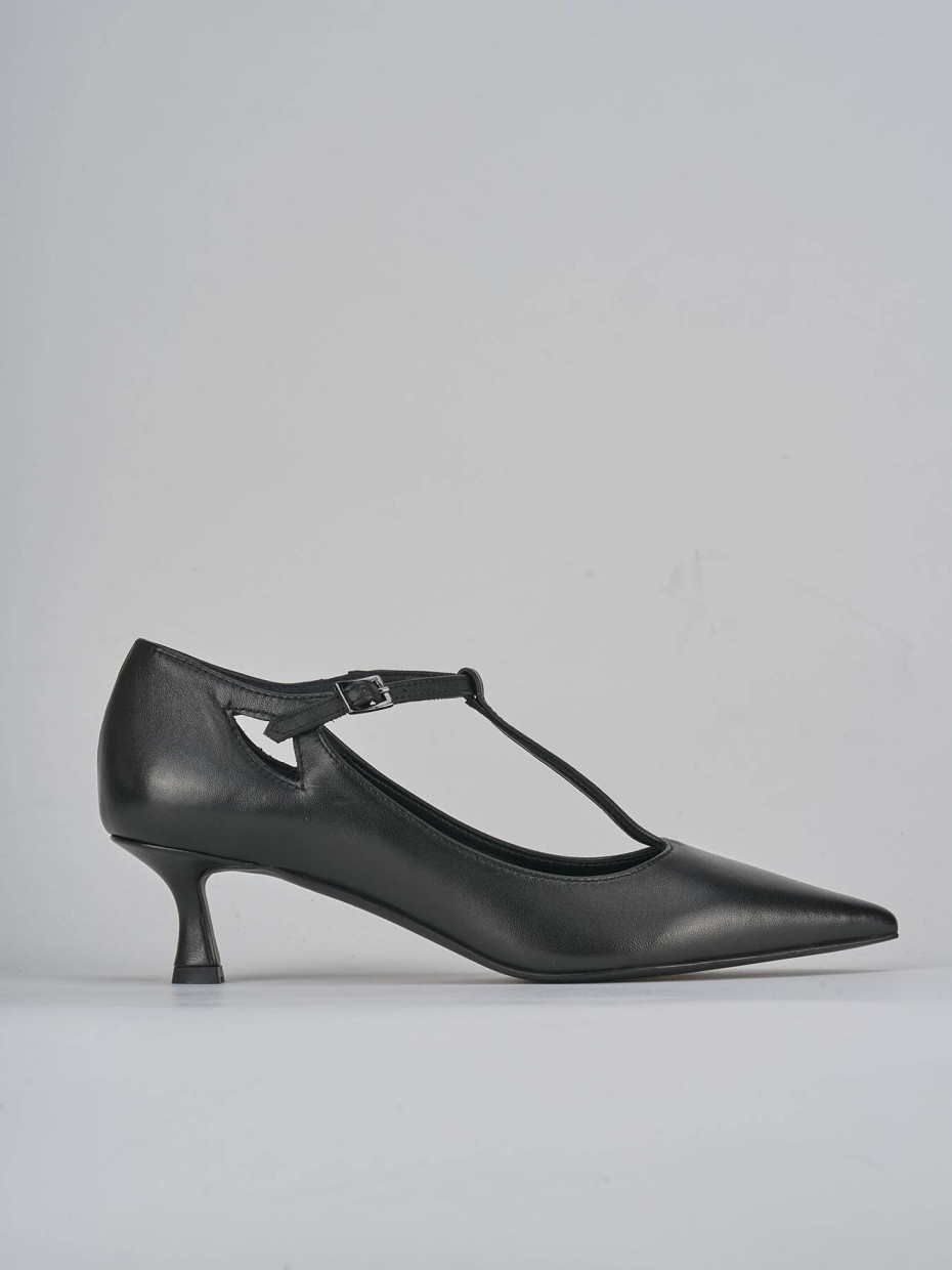 Décolleté e slingback tacco 3cm pelle nero