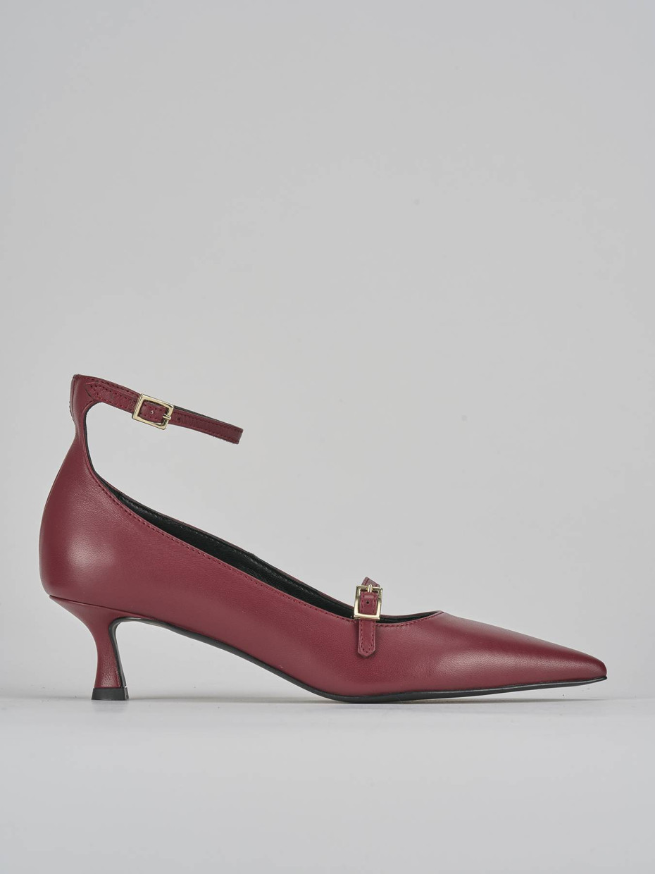 Décolleté e slingback tacco 3cm pelle bordo'