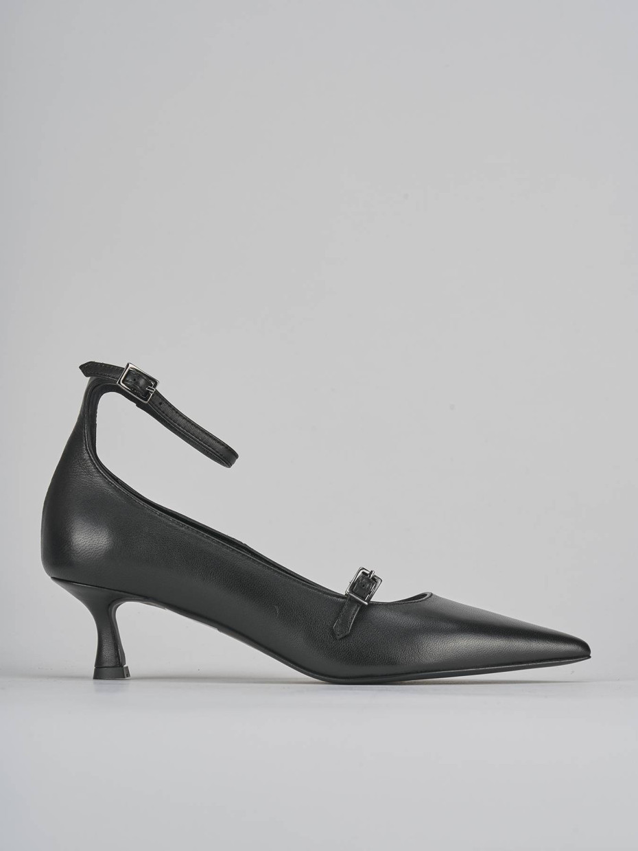 Décolleté e slingback tacco 3cm pelle nero