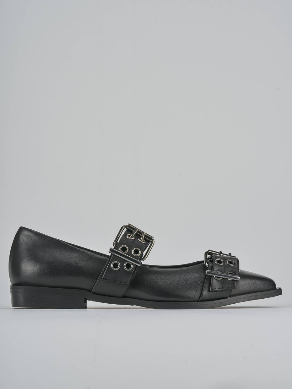 Ballerine tacco 1cm pelle nero